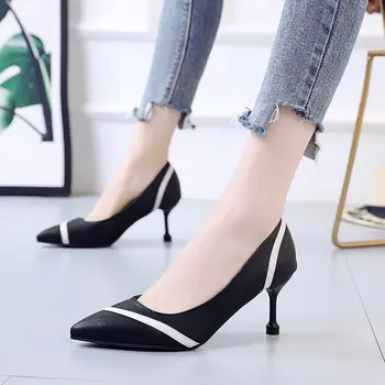 Cresfimix women slatka multi color highquality stiletto heels for party lady classic office black pu leather heel shoes a6538