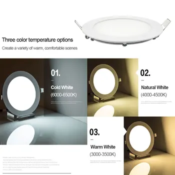 Zatamnjen cijele led svjetla ploče 3 W 4 W, 6 W 9 W 12 W 15 W 18 W udubljenjem lampa bijela / topla bijela / prirodni bijela kuhinja kupaonica