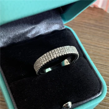 Vječnost moda prsten srebro 925 puna 3 reda mikro utrti AAAAA Cirkon cz angažman zaručnički prsten prstenje nakit za žene