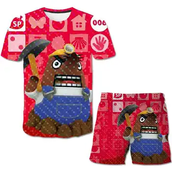 Igra Animal Crossing ljetna odjeća majica i kratke hlače odijelo dječje odijevanje djevojke, dječaci moda crtani sportske aktivnosti na plaži hlače