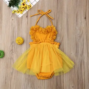 Pudcoco USPS brza dostava 0-3 godina beba girl haljina body cvjetni tila kombinezon bez rukava Sunsuit odjeću odjeća