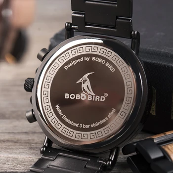 Bobo Bird 2020 luksuzni muški satovi za muškarce drvene Kvarcni ručni sat sjajne mens watch chronograph Orologio Uomo Top Brand