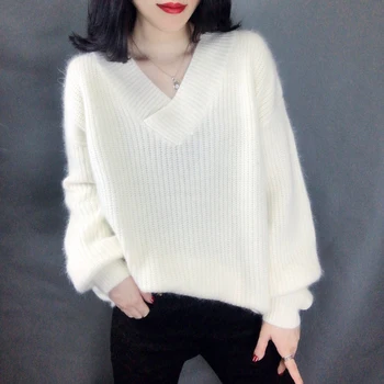 Shuchan 2018 džemper žene open ramena slobodan debeli topli ženski veste fenjer rukava pulover jeftina Ženska odjeća