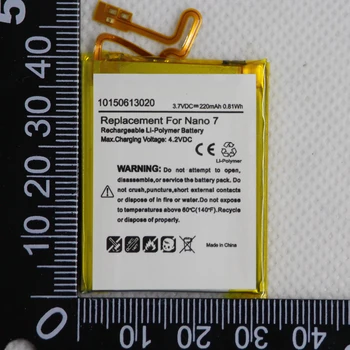 10 kom./lot 220 mah interna lithium-ion polimer baterija za iPod Nano 7th gen Nano 7 16 GB