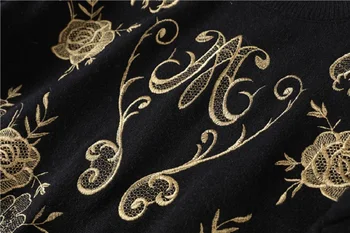 2020 Zima Piste Dizajner Crni Džemper, Pulover Žene Luksuzni Cvjetni Print Ženski Božić Plesti Kardigan Džemper Odijevanje