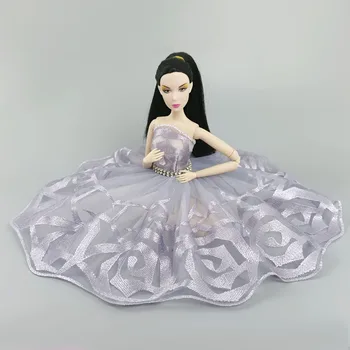Srebrno-sivu балетное haljina za Barbie lutke odjeću 1/6 lutka pribor dance odjeća 3-sloj suknja gorski kristal večernja haljina igračka