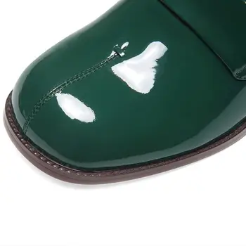 ALLBITEFO veličina 34-42 udoban prirodna koža visoke štikle moda zelene cipele na visoke potpetice ženske štikle jednostavne osnovne cipele pumpe