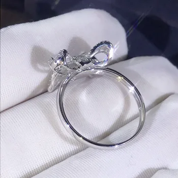 S925 srebra boja luk luk čvor Bling Cirkon je kamen prstena za žene moda vjenčanja vjenčani nakit 2019 Novi