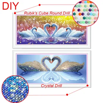 DIY Diamond vez Labud fotografije rhinestones diamond mozaik životinje diamond slikarstvo djelomično svrdlo zid doma dekor