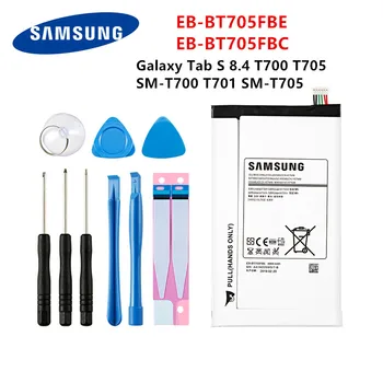 Samsung Original Tablet EB-BT705FBE EB-BT705FBC 4900mAh baterija za Samsung Galaxy Tab S 8.4 T700 T705 T700 T701 SM-T705 +alata
