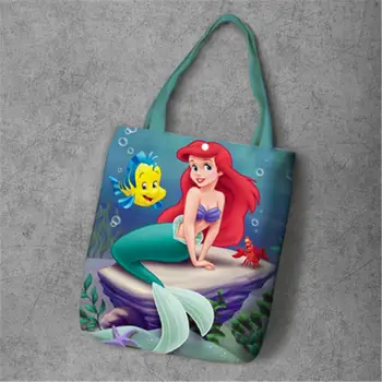 Disney Ариал princeza velikog kapaciteta, crtani film sirena platnu shopper torbe shopping bag lady torba za rame smrznuto
