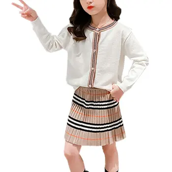 Novi brand Dječje odjeće za djevojčice демисезонный korejski odijelo za odmor kardigan džemper + suknja 2 kom.