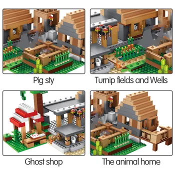 Moj svijet farma koliba gradivni blokovi inženjering kompatibilne gradske blokove seoska kuća figurice cigle igračke za djecu poklon