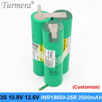 Turmera 3S 10.8 12.6 V V 2500mAh 20A High Discharge 18650 litij baterija za električne bušilice odvijača baterije i zraka neradnik korištenja