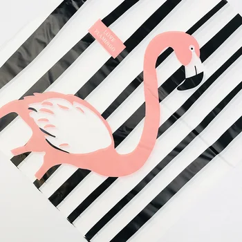 Crna traka Pink flamingo poklon pakiranje plastične vrećice s ručkama veliki 25x35cm odjeća ambalaža svadbeni poklon torba torba 50шт