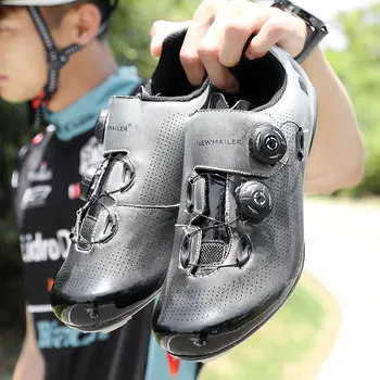 Stručni Самоблокирующаяся biciklistička MTB cipele Mirror Leather Upper Moutain Bike Sneakers Men Outdoor Non-Slip Bicycle Cleat Shoes