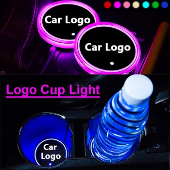 2X Car Logo Led Cup lights For Subaru STI Forester BRZ XV Tribeca, Outback Impreza Legacy Logo svjetlo Luminous Coaster Accessories