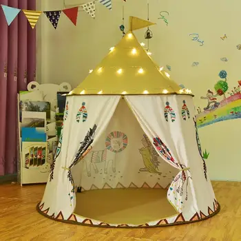 Dijete вигвам dječji šator kuća prijenosni Princeza dvorac 123*116 cm dar objesiti zastavu djeca вигвам šator igrati šator za djecu pokloni