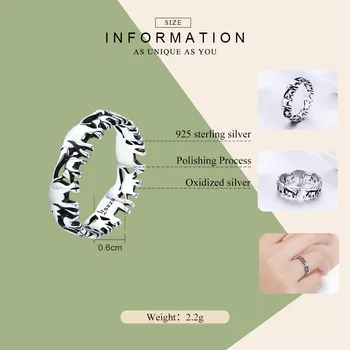 WOSTU sada čisto (eng. sterling) srebro 925 sterling životinja slon obitelj prst prsten za žene Srebrna moda 925 nakit poklon DXR344