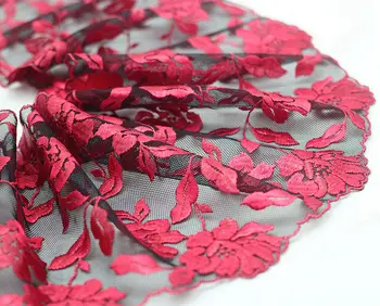 2 metra Crvena vezeni cvijet cvjetne čipke završiti visoku kvalitetu francuski tkanina, čipke DIY zanat i šivanje haljina pribora