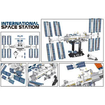 Tvorac Ideje Međunarodne Svemirske Stanice Gradivni Blokovi, Komplet Cigle Klasični Film Model Djeca Kozmonaut Igračke Za Djecu Poklon
