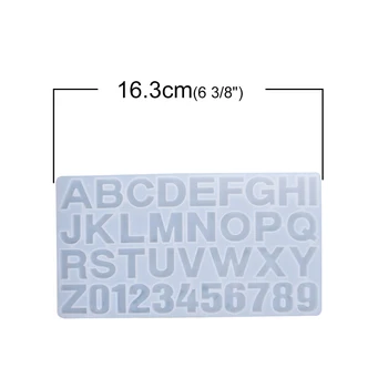 Doreen Box silikonska smola kalup za izradu nakita pravokutnik Bijela početni abeceda/ slovo 36 cm(14 1/8