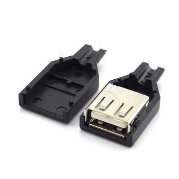 USB Type A male Female diy 4Pin Plug Socket Connector, plug adapter 4 pin plastični poklopac tip lemljenje DIY Connector
