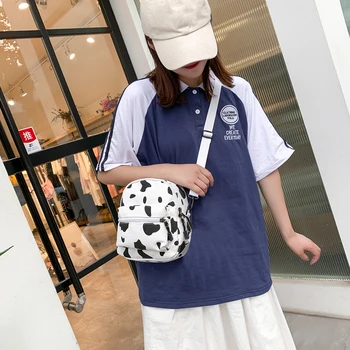 Kravlje mlijeko ispis ruksak žene platnu moda ramena školska torba za teen djevojke putovanja mini-naprtnjače