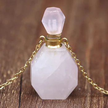 Vruće ovjes Crystal bočica parfema nakit ogrlica od nehrđajućeg čelika аметисты Ogrlice za žene i muškarce reiki liječiti privjesak ogrlica