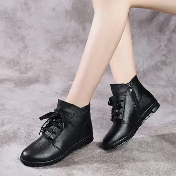 čizme Ženske, velike veličine 35-41 2020 Keep warm chaussure femme Fashion Woman Shoes Plus velvet Leather Boot ženske ženske čizme