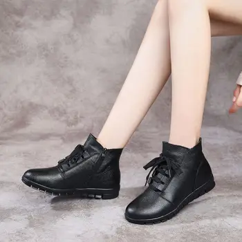 čizme Ženske, velike veličine 35-41 2020 Keep warm chaussure femme Fashion Woman Shoes Plus velvet Leather Boot ženske ženske čizme