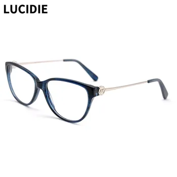 LUCIDIE 2020 moda Mačje oči naočale Žene naočale naočale za kratkovidnost acetat okvir za naočale, optički okvir prozirne leće, sunčane naočale