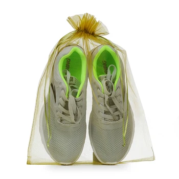 35x50cm 50 kom. / lot maslinasto-zelene boje, Veliki božićni poklon pakiranje za nošenje oko zglavka organza cipele torba