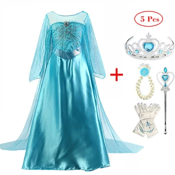 2021 Snijeg Djevojka Elsa Princeza Haljina Vestidos Djeca Prom Rođendan Halloween Kostime Cosplay Haljina Dječje Odjeće 3-10 Godina