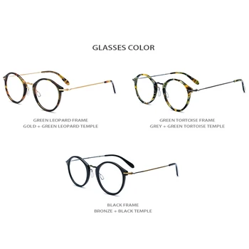 B Titanium acetat naočale okvir žene stare okrugli optički naočale za muškarce kratkovidnost ultra naočale Naočale 1852