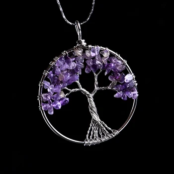 1pc prirodni Kristal Drvo Života privjesak Prijateljstvo Čuvar mineralna nakit modni par privjesak ogrlica privjesak DIY poklon