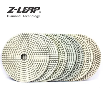 Z-LEAP 7PCS 6-inčni Diamond полировальный mat vlažne za beton, granit, mramor kamen disk za brušenje 150 mm, bijela brusni disk debljine 3 mm