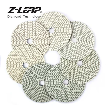 Z-LEAP 7PCS 6-inčni Diamond полировальный mat vlažne za beton, granit, mramor kamen disk za brušenje 150 mm, bijela brusni disk debljine 3 mm