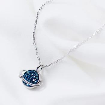 Ogrlica donje han izdanje style sweet blue star diamond set of female D4265 clavicle chain lanac temperament planet