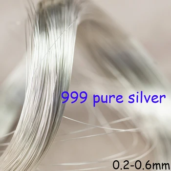 S9999 srebrna žica DIY ručni rad, pribor za navijanje žica materijal sterling svile 1 m čist čvrste žice srebra 999