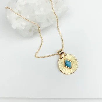 Elegantan ženski moda zlato tirkizna ogrlica novčić cijele privjesak ogrlice za žene djevojka Šarm nakit pokloni za nju