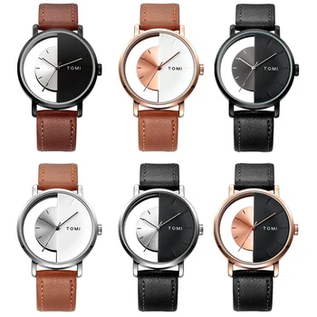 Jedinstven sat kreativni proziran unisex satovi za muškarce žene par Geek elegantne kožne ručni sat moda kvarcni sat