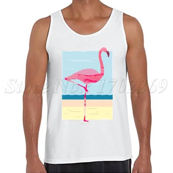 Scenic flamingo painted Design 2018 nove muške majice Art Printed Summer Vest Casual Singlets