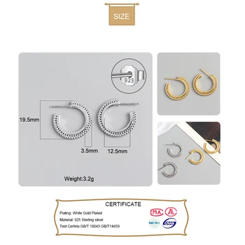 ElfoPlataSi minimalistički srebra 925 moda INS geometrijski nepravilnih naušnice za žene vjenčanje S925 nakit DA1312