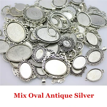 100 grama mix dizajn starinski srebrnu boju i antička brončana Cameo кабошон osnovna instalacija nakit pribor nakit zaključke