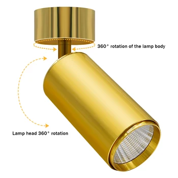Zatamnjen led svjetiljka površinsku montažu led point af lampa COB Chip 360 stupnjeva zaokret 7 W 12 W 15 W dnevni boravak izložba stropna svjetiljka