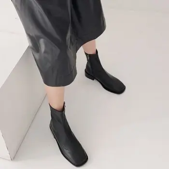 TAOFFEN veličina 33-43 Ženske čizme kvadratnom čarapa munja ženska zimska obuća Moda elegantne kratke čizme Ženske cipele