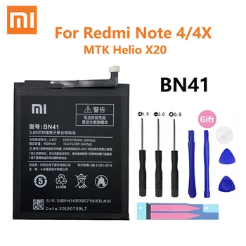 Original Xiaomi Redmi Note 4 Note4X telefonski baterija BN41 4100mAh za Xiao mi Hongmi Note4 / Redmi Note 4X MTK Helio X20