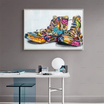 Cipele moderni grafiti platnu ispis slika na zidu umjetnost plakata i grafika slika za dnevni boravak home dekor bez okvira