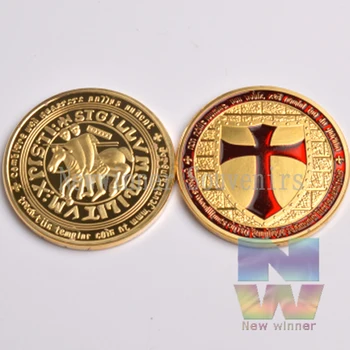 Posrebreni vitezovi templari oklop ratnika prigodni novčić kacigu i štit kovanice Kolekcionarstvo vitez čast novčić